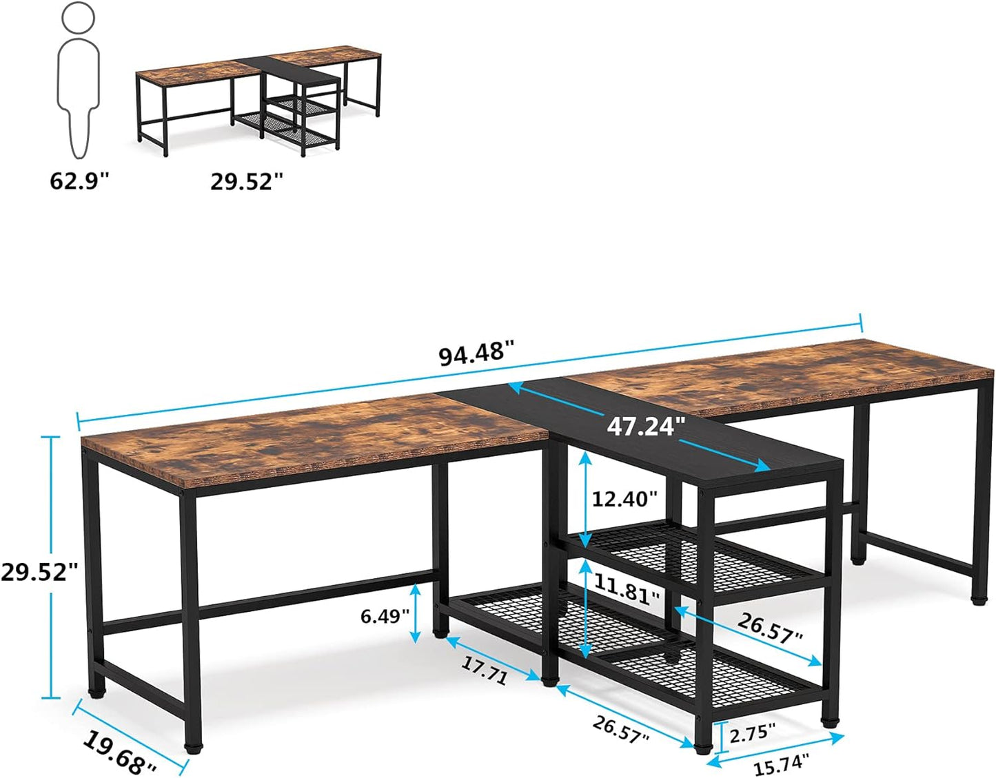 Two Person Desk, Workstation