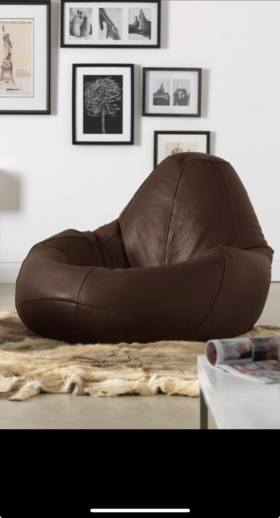 Comfy cone shape bean bag leather without stool