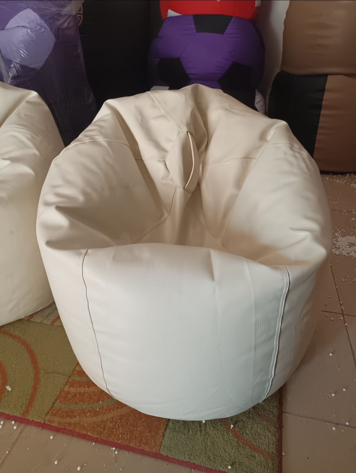 Leather Bean Bag with foot stool XL Size