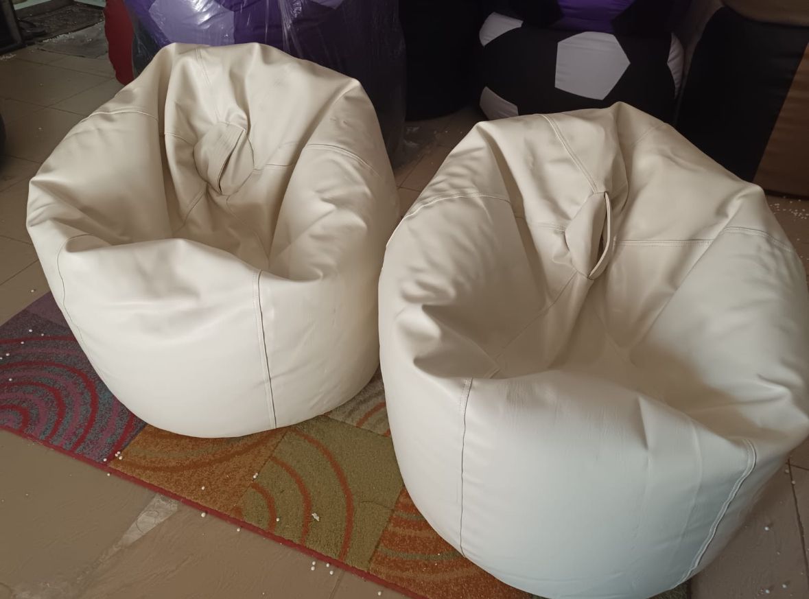 Leather Bean Bag with foot stool XL Size